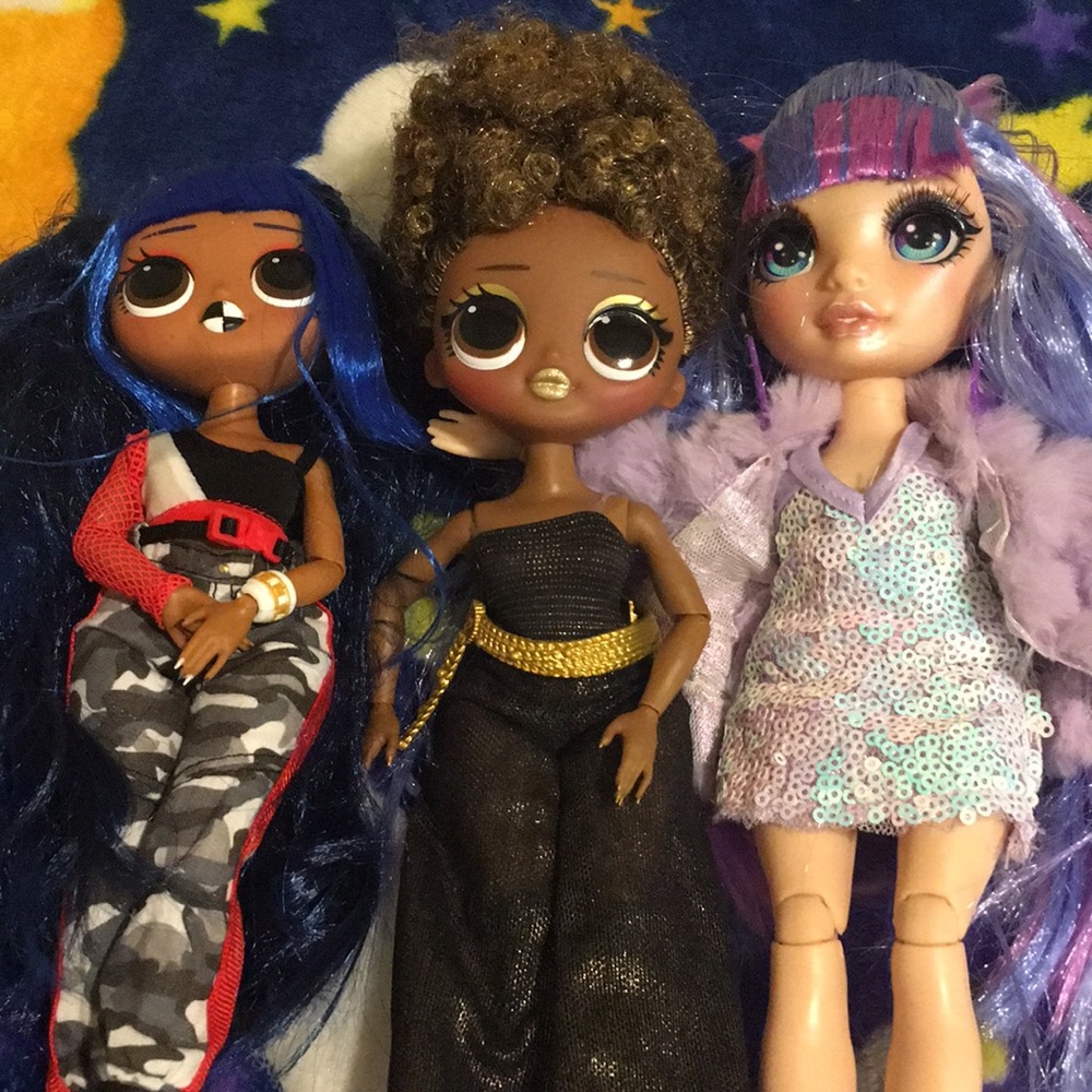 Three big fashionable dolls